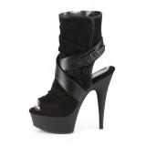 Imitatie sude 15 cm DELIGHT-1034 pleaser enkellaarsjes met plateau