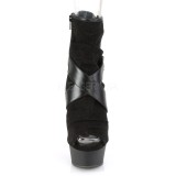 Imitatie sude 15 cm DELIGHT-1034 pleaser enkellaarsjes met plateau