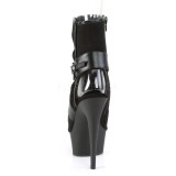 Imitatie sude 15 cm DELIGHT-1034 pleaser enkellaarsjes met plateau