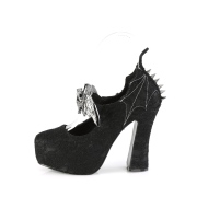 Kant stof 13 cm DEMON-18 gothic pumps schoenen met verborgen plateauzool