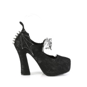 Kant stof 13 cm DEMON-18 gothic pumps schoenen met verborgen plateauzool