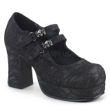 Kant stof 9,5 cm DemoniaCult GOTHIKA-09 lolita plateauschoenen