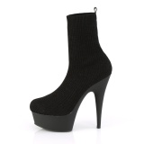 Knit sock booties 15 cm DELIGHT-1002-2 platform stretch ankle booties