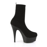 Knit sock booties 15 cm DELIGHT-1002-2 platform stretch ankle booties