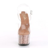 Koperen glitter 18 cm Pleaser ADORE-708G paaldans schoenen met hoge hakken