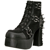 Kunstleer 11,5 cm DemoniaCult CHARADE-100 gothic enkellaarzen met studs