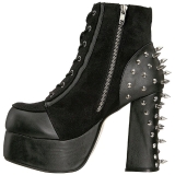 Kunstleer 11,5 cm DemoniaCult CHARADE-100 gothic enkellaarzen met studs