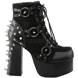 Kunstleer 11,5 cm DemoniaCult CHARADE-100 gothic enkellaarzen met studs