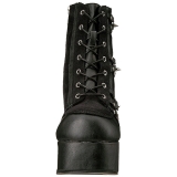 Kunstleer 11,5 cm DemoniaCult CHARADE-100 gothic enkellaarzen met studs