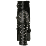 Kunstleer 11,5 cm DemoniaCult CHARADE-100 gothic enkellaarzen met studs