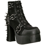 Kunstleer 11,5 cm DemoniaCult CHARADE-100 gothic enkellaarzen met studs