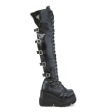 Kunstleer 11,5 cm SHAKER-350 overknee laarzen met wedge plateau