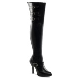 Kunstleer 13 cm DIVA-3006X stretch wijde schacht overknee laarzen brede schacht