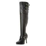 Kunstleer 13 cm DIVA-3006X stretch wijde schacht overknee laarzen brede schacht