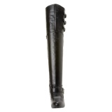Kunstleer 13 cm DIVA-3006X stretch wijde schacht overknee laarzen brede schacht