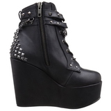 Kunstleer 13 cm POISON-101 lolita enkellaarzen wedges sleehakken