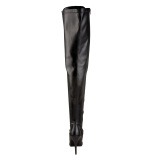 Kunstleer 13 cm SEDUCE-3024 Zwarte overknee laarzen met veters