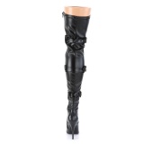 Kunstleer 13 cm SEDUCE-3028 Zwarte overknee laarzen met veters