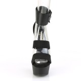 Kunstleer 15 cm DELIGHT-672 pleaser hoge hakken met brede enkelband