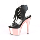 Kunstleer 18 cm ADORE-700-14 chroom plateau schoenen met hakken