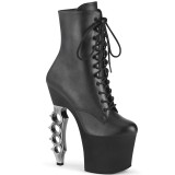 Kunstleer 18 cm IRONGRIP-1020 enkellaarzen high heels met boksbeugels hakken