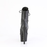 Kunstleer 18 cm KNUCKS-1020 enkellaarzen high heels met boksbeugels hakken