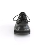 Kunstleer 3 cm LILITH-99 Zwarte punk schoenen met veters