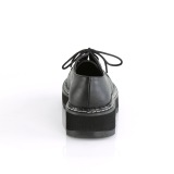 Kunstleer 3 cm LILITH-99 Zwarte punk schoenen met veters