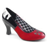 Kunstleer 7,5 cm HARLEY-42 Pinup pumps met lage hak