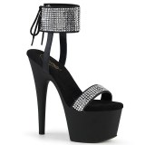 Kunstleer strass 18 cm ADORE-770 pleaser hoge hakken met enkel manchet