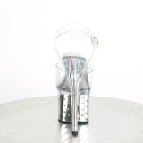 LED gloeilamp plateau 18 cm DISCOLITE-708STAR transparante hakken - pole dance high heels