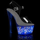 LED gloeilamp plateau 18 cm ECHOLITE-708 transparante hakken - pole dance sandalen