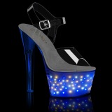 LED gloeilamp plateau 18 cm ECHOLITE-708 transparante hakken - pole dance sandalen