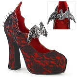 Lace Fabric 13 cm DEMON-18-2 gothic pumps with hidden platform