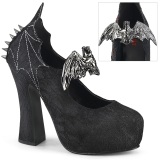 Lace Fabric 13 cm DEMON-18 gothic pumps with hidden platform