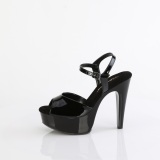 Lak 13 cm MARTINI-509 Zwarte plateau sandalen hoge hakken