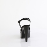 Lak 13 cm MARTINI-509 Zwarte plateau sandalen hoge hakken