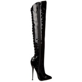 Lak 16 cm DAGGER-3060 overknee laarzen met stiletto hak