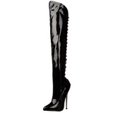 Lak 16 cm DAGGER-3060 overknee laarzen met stiletto hak