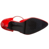 Lakleer 10 cm VANITY-415 pleaser t-strap pumps - t-bandje hakken rood