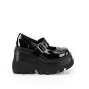Lakleer 11,5 cm SHAKER-23 demoniacult alternatief plateau schoenen zwart