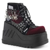 Lakleer 12 cm STOMP-18 lolita enkellaarzen wedges sleehakken