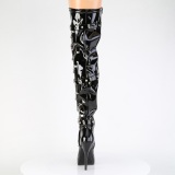 Lakleer 13,5 cm plateau overknee laarzen hoge hakken met kettingen