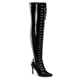 Lakleer 13 cm DOMINA stretch wijde schacht overknee laarzen brede schacht