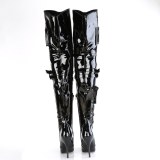 Lakleer 13 cm SEDUCE-3019 overknee laarzen voor mannen en drag queens in zwart