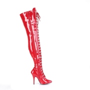 Lakleer 13 cm SEDUCE-3024 Rode overknee laarzen voor mannen