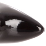 Lakleer 13 cm SEDUCE-3028 Zwarte overknee laarzen met veters
