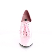 Lakleer 15 cm DOMINA-460 roze oxford pumps - oxford veterpumps