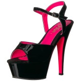 Lakleer 15 cm KISS-209TT Sandalen met Neon Plateau