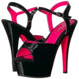 Lakleer 15 cm KISS-209TT Sandalen met Neon Plateau